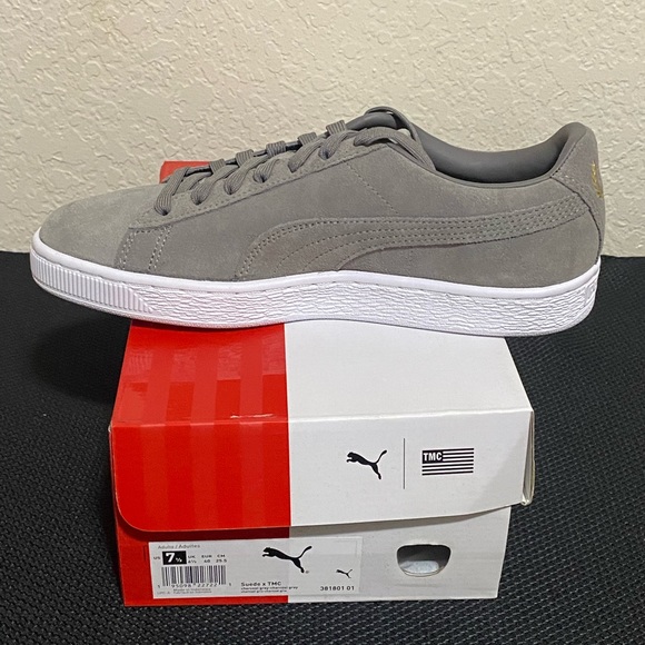 Mens Nipsey Hustle Puma Grey Suede TMC (The Marathon Continues) sz 7.5 - Picture 2 of 5